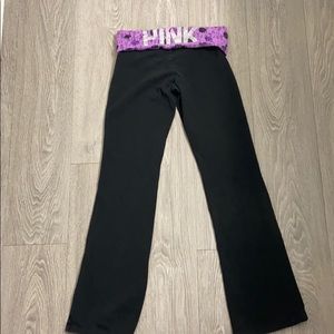 VS PINK fold over bell bottom yoga pants